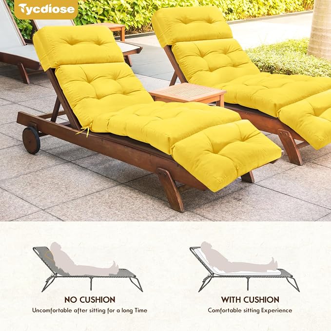 Waterproof Outdoor Chaise Lounge Chair Cushion 74.4 x 22 x 4.7 Inches Memory - Image 6