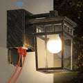 Outdoor Wall Lantern with GFCI Outlet, Dusk to Dawn Outdoor Lighting with Clear by FANDBO