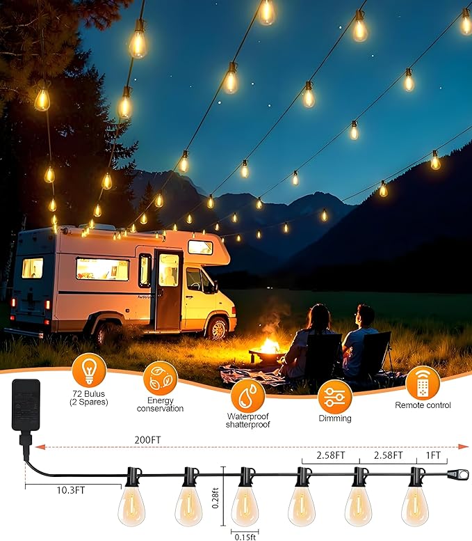 Tenmiro 200FT LED Outdoor String Lights - Image 6