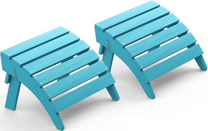 SERWALL Folding Adirondack Ottoman Set of 2, Adirondack Footrest Without by SERWALL