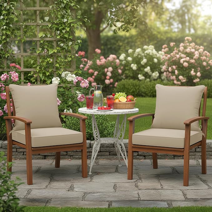 Outdoor Chair Cushion Weather Resistant, Backrest and Seat Cushion Set - Image 2