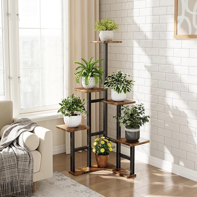 Corner Plant Stand Indoor, 6 Tiered Corner Plant Shelf Flower Stand - Image 2
