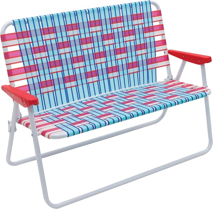 Camp & GO 16.5" High Seat Outdoor Double Wide Loveseat Web Folding Chair by CAMPGO