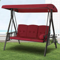 U-MAX 3-Seat Porch Swing Chair Steel Frame, Patio Swing Chair by U-MAX