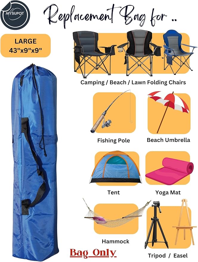 43"x9"x9" Replacement Bag for Folding Camping Chair, Camp Chairs, Yoga Mat - Image 5