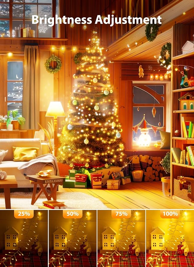 Brightown 25 Ft 500 LED Christmas Cluster Lights Outdoor, Waterproof String - Image 3