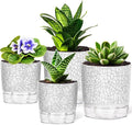Self Watering Pots for Indoor Plants, 4/5.5 Inch Crackle Pattern Planters by Samhe