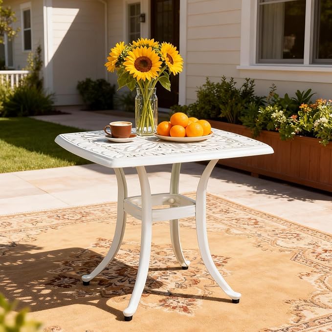 VINGLI 21” Cast Aluminum Outdoor Side Table - Image 6
