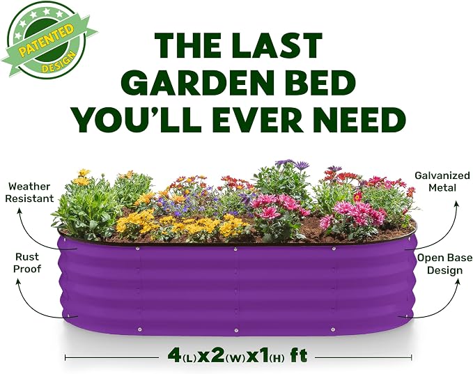Plant & Plot Galvanized Raised Garden Beds Outdoor // 4×2×1 ft Planter Raised - Image 5
