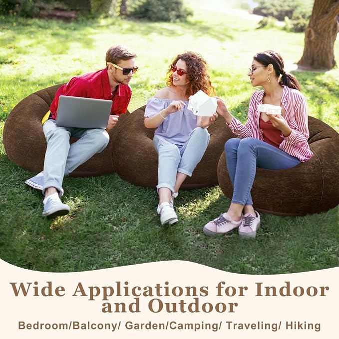 Realspring Inflatable Bean Bag Chairs Outdoor Blow up Camping Chairs Inflatable - Image 4