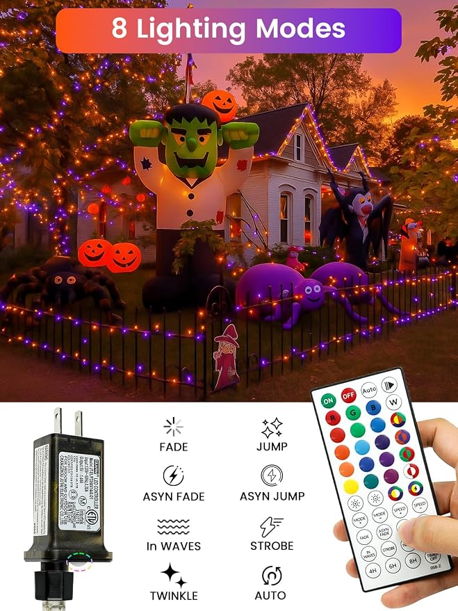 66Ft 200 LED RGB Color Changing Christmas Fairy Lights Plug in, Waterproof - Image 3