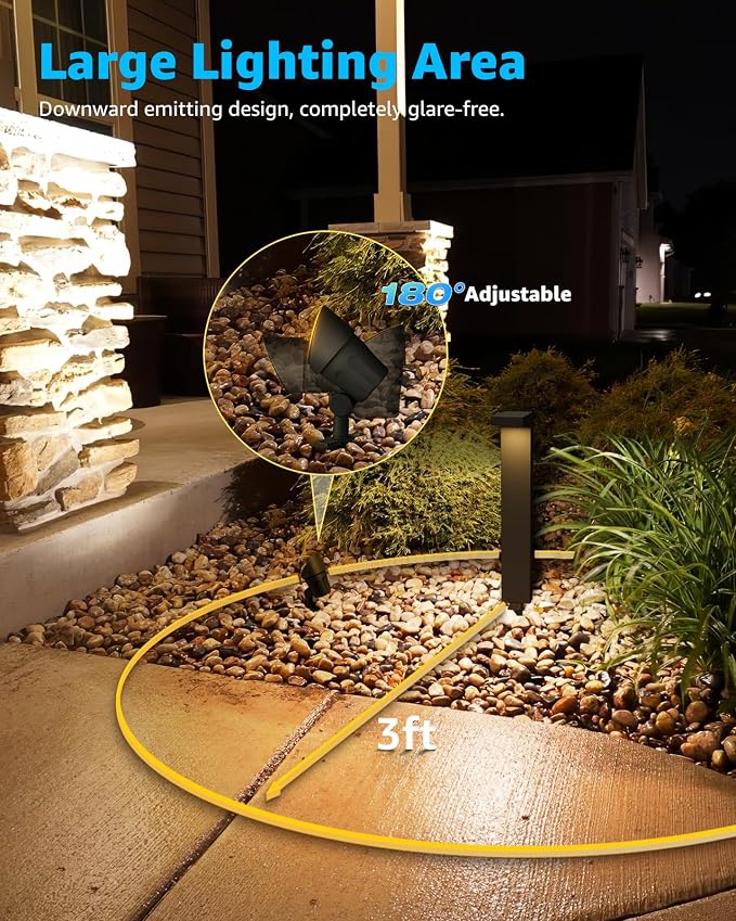 SUNVIE LED Low Voltage Landscape Lighting Kit 12V-24V Aluminum Low Voltage - Image 4