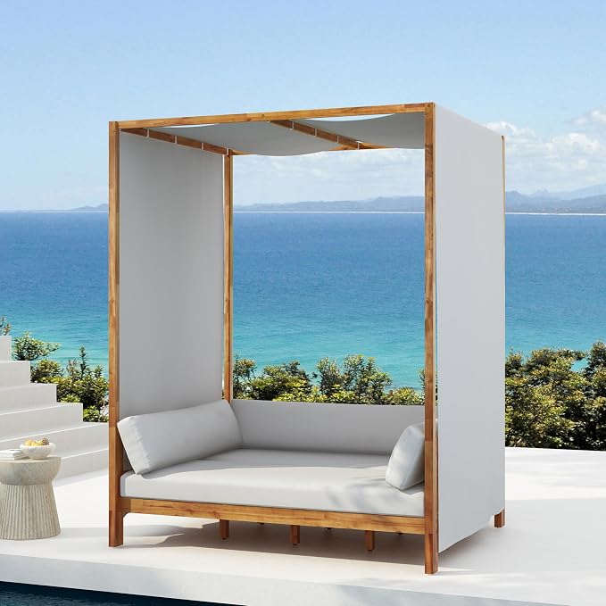 Scott Living Outdoor Acacia Wood Daybed by ScottLivingbyDrewJonathan