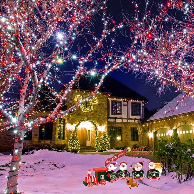 75.8 FT 200 LED Red and White Christmas Lights Outdoor Indoor, Timer & Memory - Image 4