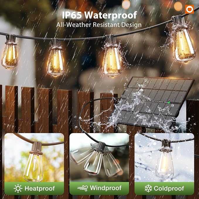 addlon 198 FT Solar String Lights Outdoor Waterproof - Image 4