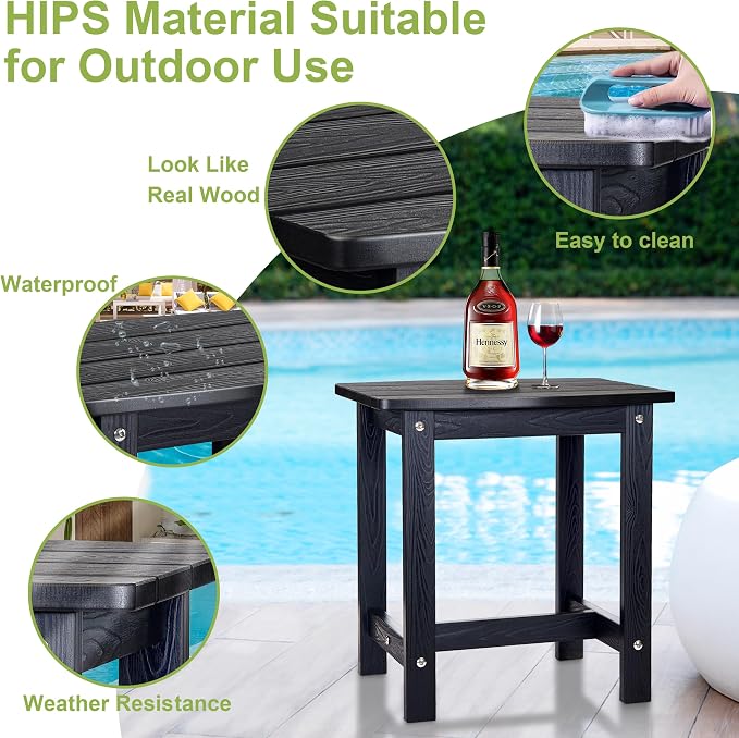 Y&M Outdoor Side Table, HIPS Adirondack Small Single Table, Waterproof Square - Image 4