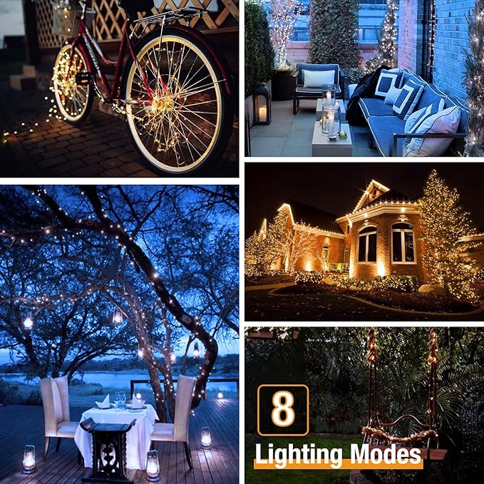 btfarm 2 Pack Solar String Lights Outdoor - Image 4