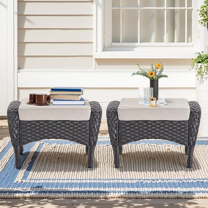 Belord Outdoor Ottomans for Patio Foot Rest - Image 2