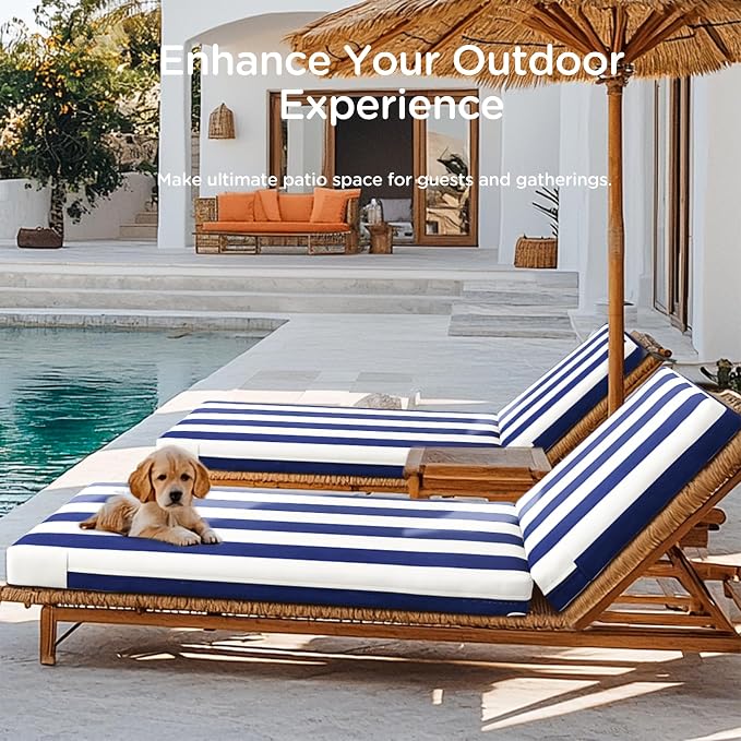 Codi Outdoor Lounge Chair Cushions, Chaise Cushion - Image 6