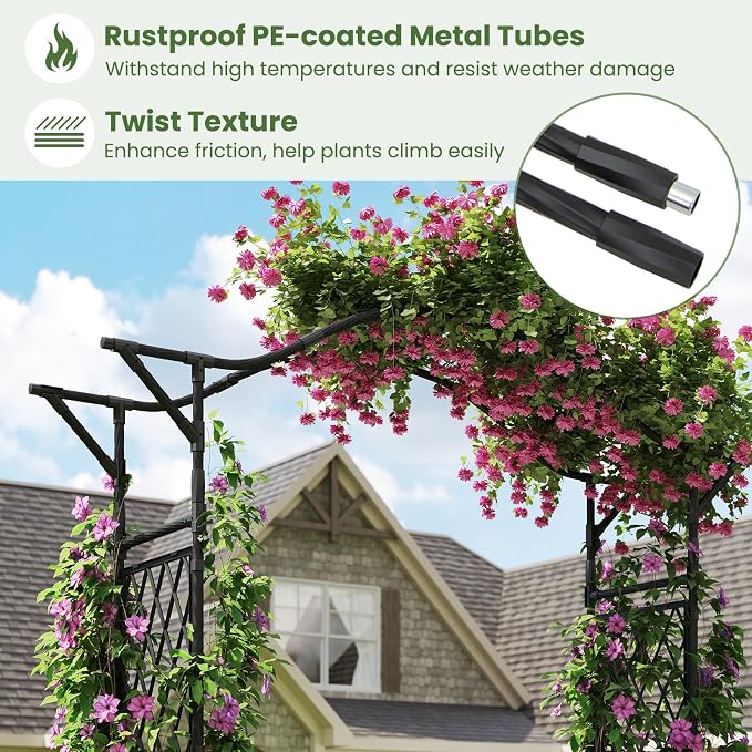 Giantex Garden Arch Trellis, Decorative Wedding Arch - Image 7