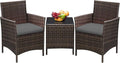 Greesum 3 Pieces Patio Furniture Sets Outdoor PE Rattan Wicker Chairs by BuynowfromGreesum