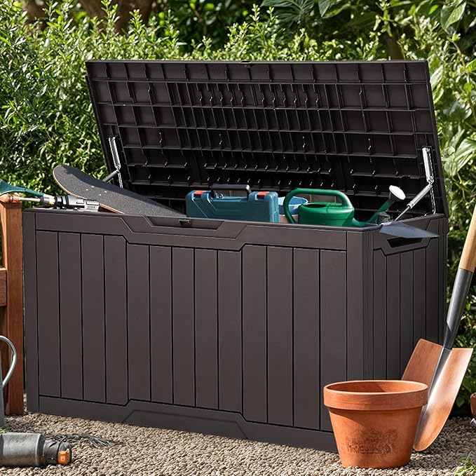 YITAHOME 100 Gallon Outdoor Storage Box, Large Water Resistant Resin Deck Box - Image 7