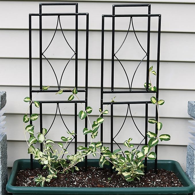 Sunnydaze 30-Inch Contemporary Metal Garden Trellis - Image 4