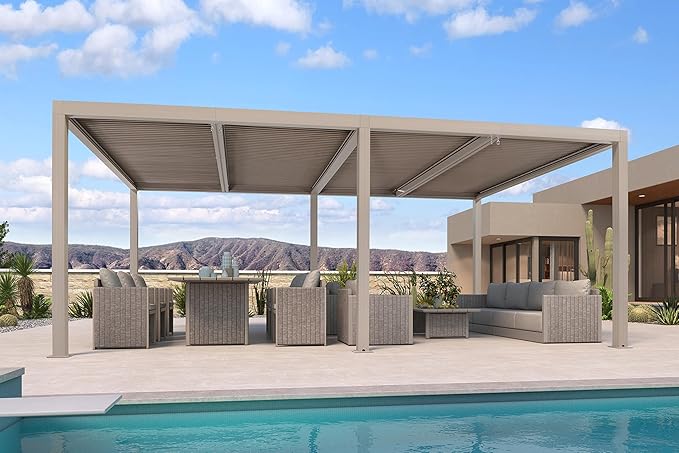 PURPLE LEAF Louvered Pergola 12' × 20' Outdoor Hardtop Gazebo Adjustable - Image 2
