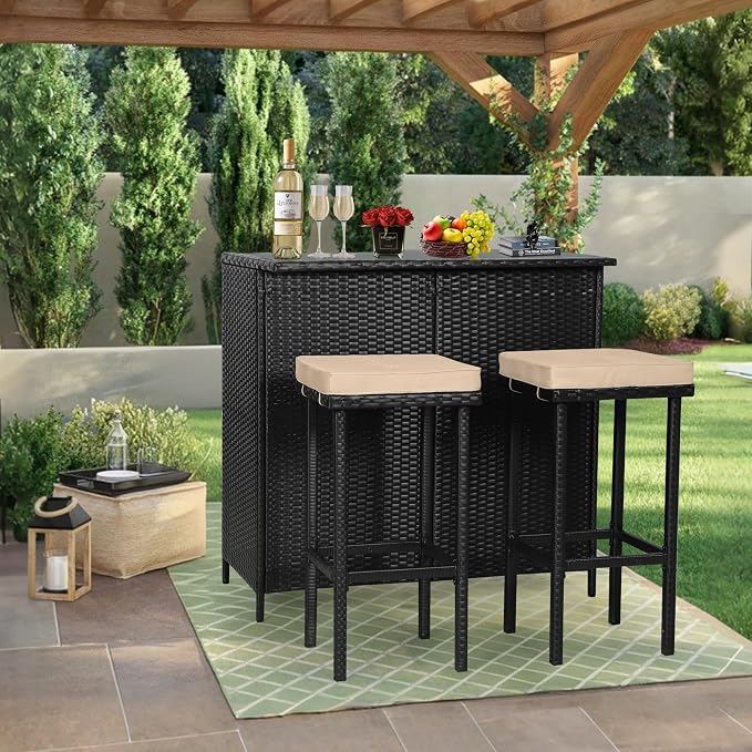 3-Piece Patio Outdoor Bar Set - Image 2
