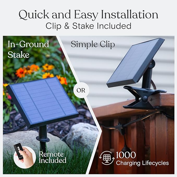 Brightech Ambience Pro Solar Powered Outdoor String Lights, 27ft Remote Control - Image 4