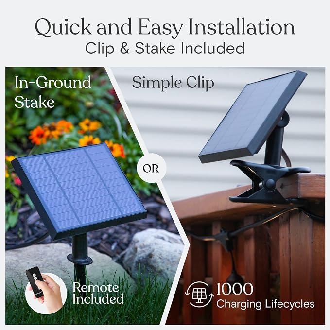 Brightech Ambience Pro Solar Powered Outdoor String Lights, 48ft Remote Control - Image 4