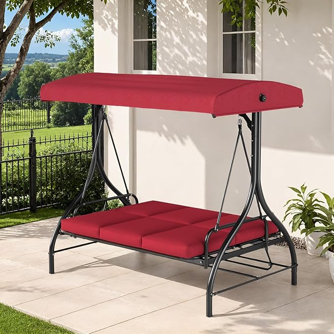 TLSUNNY 3-Seat Outdoor Patio Porch Swing - Image 3