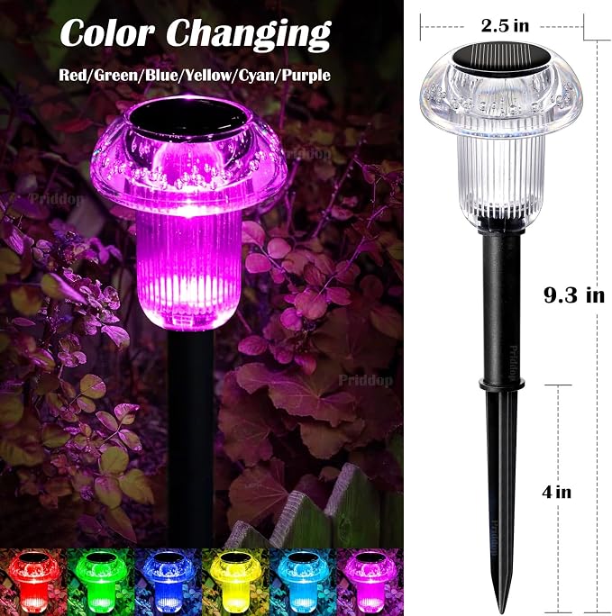 Solar Lights Outdoor Pathway Waterproof 16 Pack Color Changing LED Acrylic - Image 6