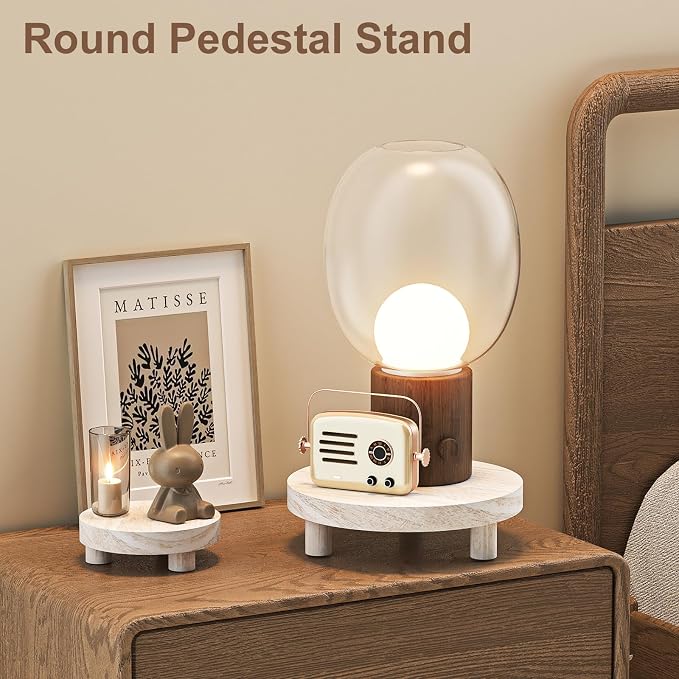 Wood Plant Stand Indoor Outdoor, 12/10/8/6" Round Wood Riser - Image 6