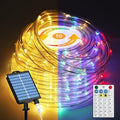 ICRGB Solar Rope Lights Outdoor, 66Ft 200LED 1800mAh Christmas String Lights by ICRGB