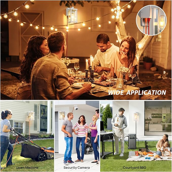 Dusk to Dawn Porch Lights with GFCI Outlets Waterproof Outdoor Wall Lights - Image 4