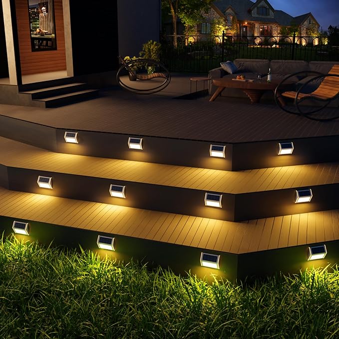 JSOT Solar Lights Outdoor for Deck, Waterproof Solar Powered Steps Light - Image 9