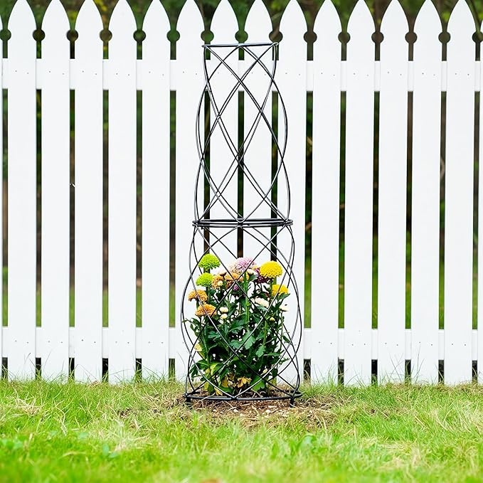 35-Inch Metal Garden Obelisk Trellis - Image 4