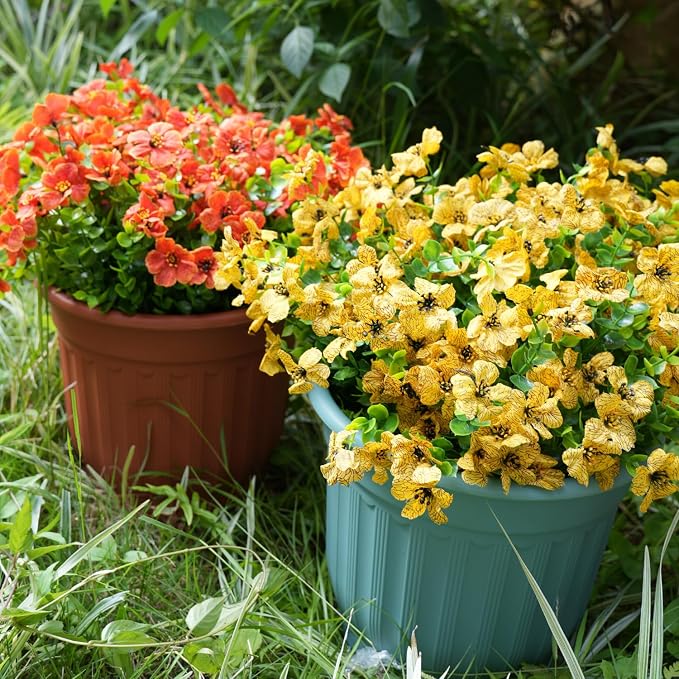 Artificial Flowers for Outdoor, UV Resistant Fake Silk Flowers, Realistic Faux - Image 7