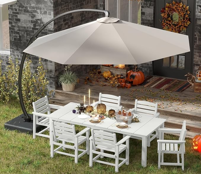 5-Piece White Outdoor Dining Set - Image 7