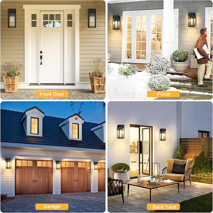 2 Pack Porch Lights Outdoor Wall Sconce, Outdoor Light - Image 6