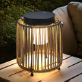 Solar Lanterns Outdoor Waterproof IP54, Handwoven Wicker Outdoor Table Lamps by BRIMMEL