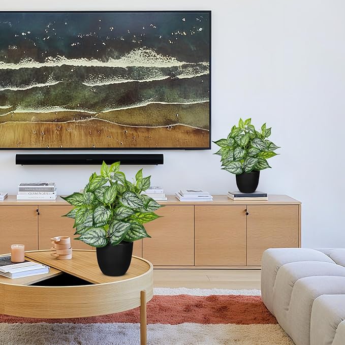 14.5" Artificial Plants Indoor Home Decor, Fake Potted Silk Plants - Image 3