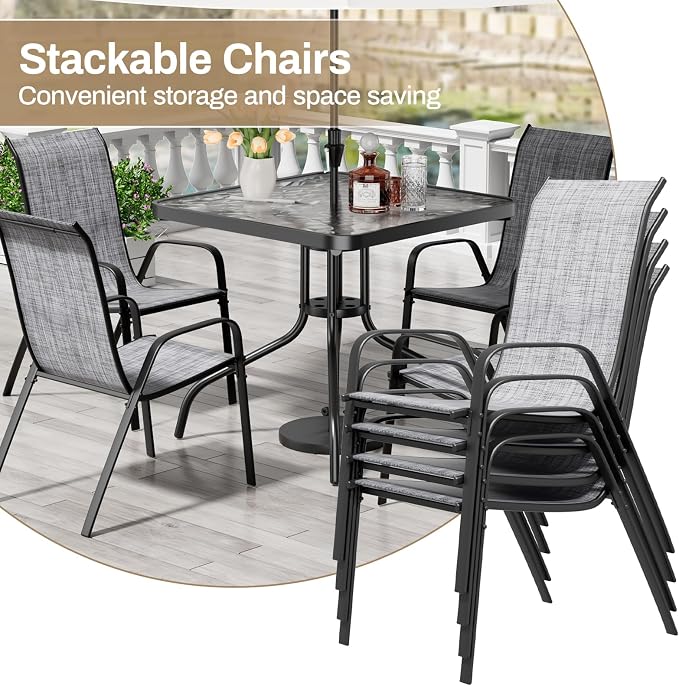 TLSUNNY Patio Dining Set 5 Pieces, All Weather Outdoor Furniture W/30"X 30" - Image 7
