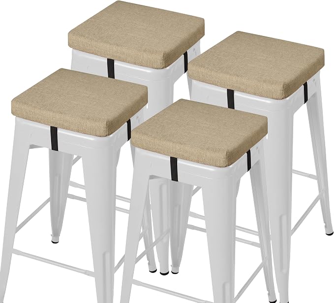 AddGrace Anti-Slip Bar Stool Cushions Square Bar Stool Seat Cushions by AddGrace