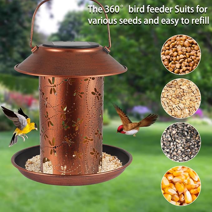Bird Feeders for Outdoors Dragonfly Solar Lanterns Outdoor Waterproof Garden - Image 6