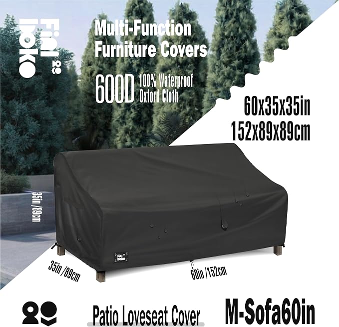 2-Seater Outdoor Couch Cover, 100% Waterproof Heavy Duty Patio Sofa Covers - Image 2