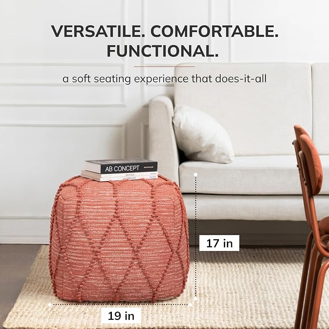 Anji Mountain 100% Handmade & Handcrafted Comfortable Home Décor Pouf Ottoman - Image 4