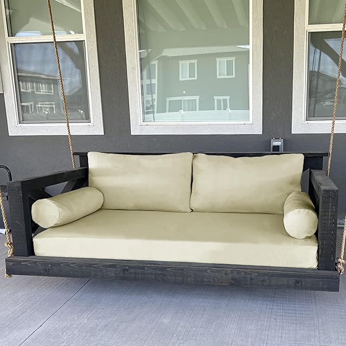 Twin Size Porch Swing Bed Mattress Cushion Cover Set, Waterproof Outdoor Daybed - Image 5