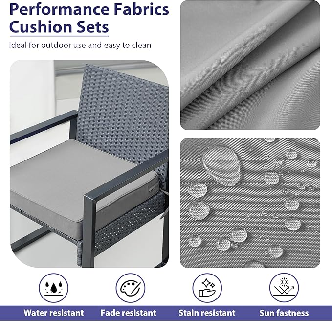Outdoor Chair Cushions Set of 4 -Waterproof Outdoor Seat Cushions - Image 3
